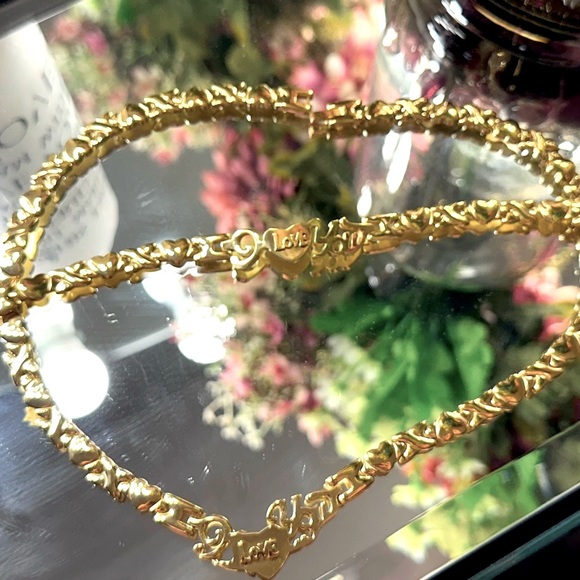 Jewelry - ” I love you” necklace and bracelet set 18k platted